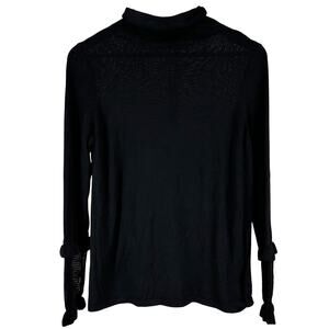 Nic + Zoe Women's Black Ruffled Sleeve Turtleneck F21174N Size XS New With Tags